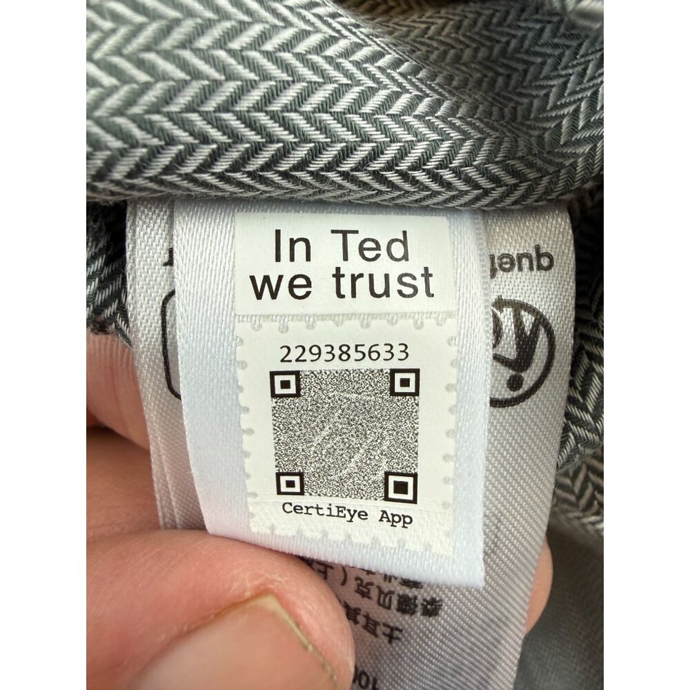 NWT Ted Baker Crotone Long Sleeve Herringbone Shirt Size 3 (M) Regular Fit in LT - Picture 13 of 15